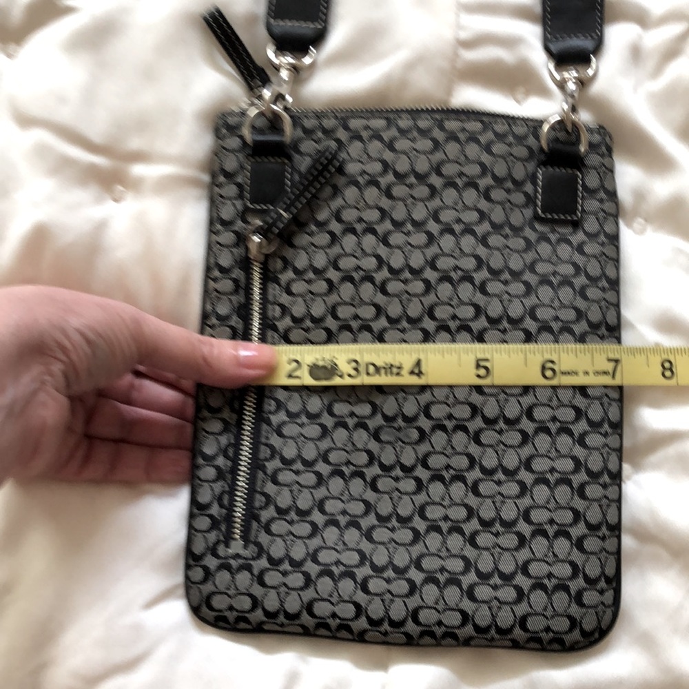 Coach Black Logo Rectangular Crossbody Handbag Euc - image 4